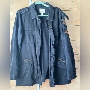 TORRID Black Utility Jacket with Patch Detail